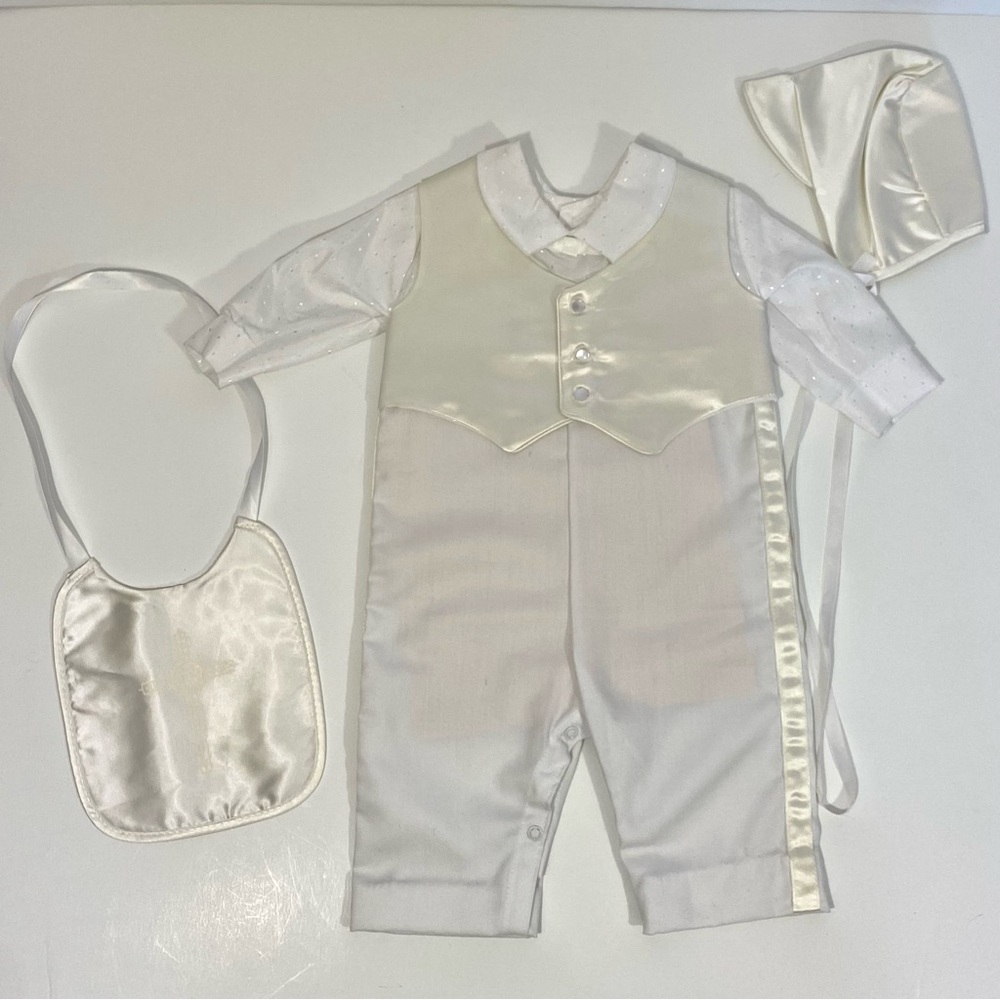 Vintage Baby Boy’s Something Pretty Baptism Outfit Special Occasion 3 Months
